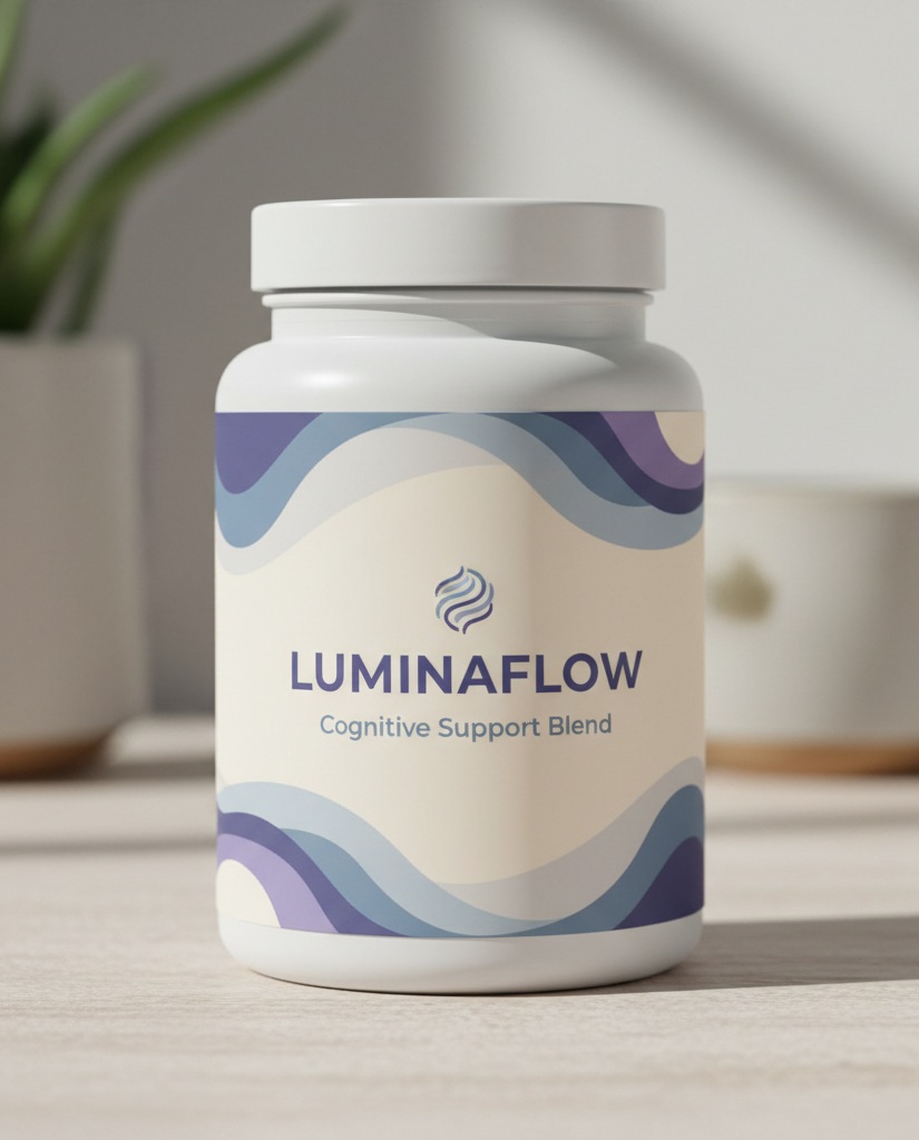 Luminaflow product package on soft gradient background